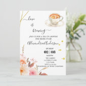 ラブ イズ ブリュイング ブライダル シャワー フローラル ローズ 招待状 (スタンド正面)