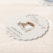 ラブ イズ ブリュイング ブライダル シャワー ペーパー コースター (アングル)