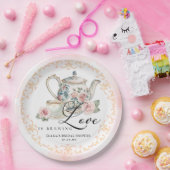 ラブ イズ ブリュイング ブライダル シャワー ペーパー プレート (パーティー)