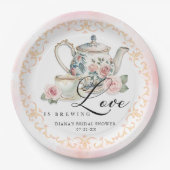 ラブ イズ ブリュイング ブライダル シャワー ペーパー プレート (正面)