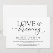 ラブ イズ ブリュイング モダン エレガント ブライダル シャワー パーティ 招待状 (正面/裏面)