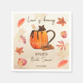 ラブ イズ ブリュイング 秋のブライダルシャワー モノグラム スタンダードカクテルナプキン (正面)