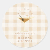 ラブ・イズ・ブリューイング エスプレッソマティーニ ブライダルシャワー ラウンドシール (正面)