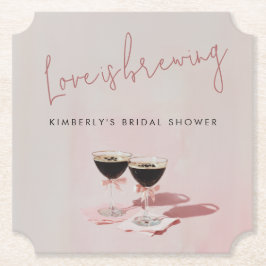 ラブ・イズ・ブリューイング エスプレッソ マティーニ ブライダルシャワー ナプ ペーパーコースター