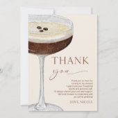 ラブ イズ ブリューイング エスプレッソ マティーニ ブライダル シャワー サンキューカード (正面)