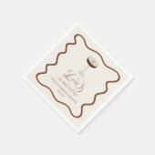 ラブ イズ ブリューイング エスプレッソ マティーニ ブライダル シャワー スタンダードカクテルナプキン (角)