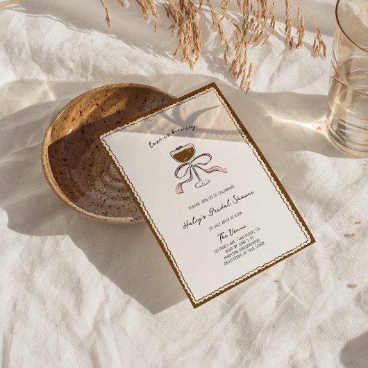 ラブ イズ ブリューイング エスプレッソ マティーニ ブライダル シャワー 招待状