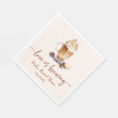 ラブ イズ ブリューイング コーヒー ビーンズ ブライダル シャワー スタンダードランチョンナプキン (角)