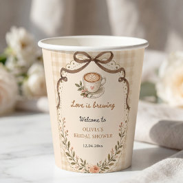 ラブ・イズ・ブリューイング コーヒー ヴィンテージ フラワー カスタム 紙コップ