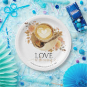 ラブ イズ ブリューイング ブライダルシャワー ペーパープレート (パーティー)