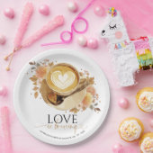 ラブ イズ ブリューイング ブライダルシャワー ペーパープレート (パーティー)