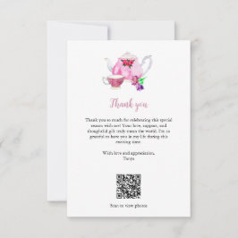 ラブ イズ ブリューハッピーウェディング ティーパーティー QRコード サンキューカード