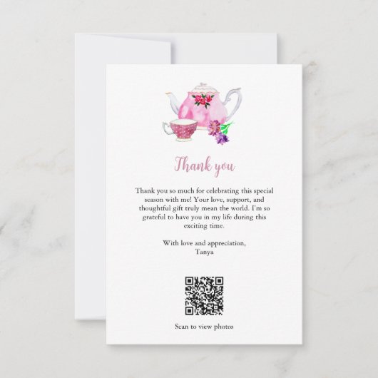 ラブ イズ ブリューハッピーウェディング ティーパーティー QRコード サンキューカード (正面)