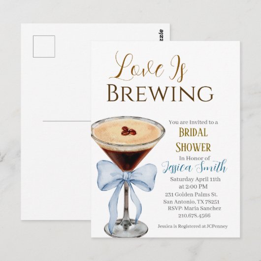 ラブ イズ ブリューハン ブライダルシャワー インビテーション (正面/裏面)