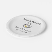 ラブ イズ ブリューハート カップル ネーム コーヒーマグ ゴールド ペーパープレート (アングル)