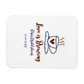 ラブ イズ ブリューピンクとブルーの結婚前お披露目パーティー - 名前を入力 マグネット (横)