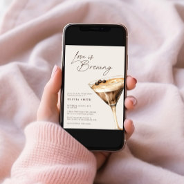 ラブ イズ ブリューピング エスプレッソ マティーニ ブライダル シャワー 招待状