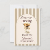 ラブ イズ ブリューピング エスプレッソ マティーニ ボウ ブライダル シャワー サンキューカード (正面)