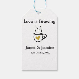 ラブ イズ ブリューピング カップル 名前 ゴールド ハート ギフトタグ