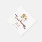 ラブ イズ ブリューピング コーヒー ブライダル シャワー スクリプト スタンダードカクテルナプキン (角)