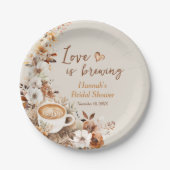 ラブ イズ ブリューピング コーヒー ブライダル シャワー ペーパープレート (正面)