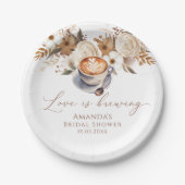 ラブ イズ ブリューピング コーヒー ブライダル シャワー ペーパープレート (正面)
