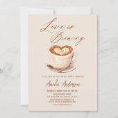 ラブ イズ ブリューピング コーヒー ブライダル シャワー 招待状 (正面)