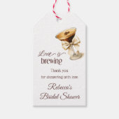 ラブ イズ ブリューピング ボウ エスプレッソ マティーニ ブライダル シャワー ギフトタグ (正面)