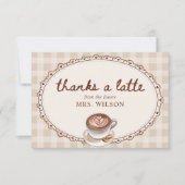 ラブ イズ ブリューミング ギンガム コーヒー ブライダル シャワー サンキューカード (正面)