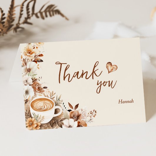 ラブ イズ ブリューミング コーヒー ブライダル シャワー サンキューカード