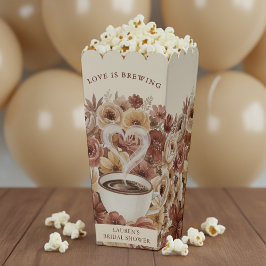 ラブ イズ ブリューミング ブラウン フローラル コーヒー ハート ブライダル フェイバーボックス