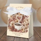 ラブ イズ ブリューミング ブラウン フローラル コーヒー ハート ブライダル フェイバーボックス