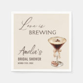 ラブ イズ ブリューミー エスプレッソ マティーニ ブライダル シャワー スタンダードカクテルナプキン (正面)