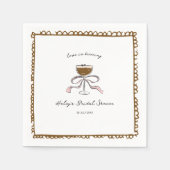 ラブ イズ ブリューリング エスプレッソ マティーニ ブライダル シャワー スタンダードカクテルナプキン (正面)