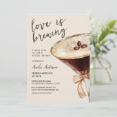 ラブ イズ ブリューリング エスプレッソ マティーニ ブライダル シャワー 招待状 (スタンド正面)