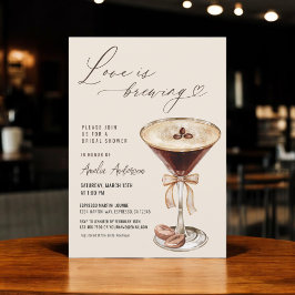 ラブ イズ ブリューリング エスプレッソ マティーニ ブライダル シャワー 招待状