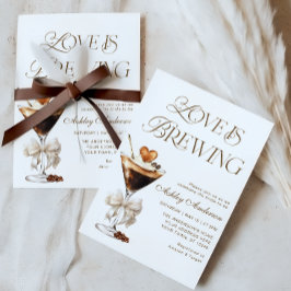 ラブ イズ ブリューリング エスプレッソ マティーニ ブライダル シャワー 招待状