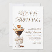 ラブ イズ ブリューリング エスプレッソ マティーニ ブライダル シャワー 招待状 (正面)