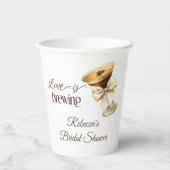 ラブ イズ ブリューリング ボウ エスプレッソ マーティニ ブライダル シャワー 紙コップ (正面)