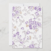 ラブ イズ ブリューリング ラベンダー ティー フローラル ブライダル シャワー 招待状 (裏面)