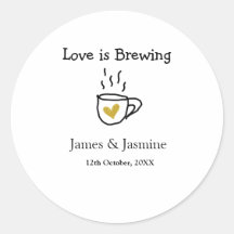 ラブ イズ ブリューワング コーヒーマグ ゴールド ハート カップル ネーム