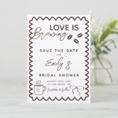 ラブ イズ ブリューワング コーヒー テーマ ブライダル シャワー セーブザデート (スタンド正面)