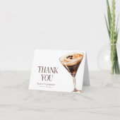 ラブ イズ ブルーイング エスプレッソ マティーニ ブライダル シャワー サンキューカード (正面)