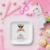 ラブ イズ ブルーイング エスプレッソ マティーニ ブライダル シャワー ペーパープレート (パーティー)