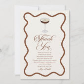 ラブ イズ ブルーイング エスプレッソ マーティニ ブライズ シャワー サンキューカード (正面)