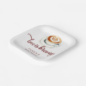 ラブ イズ ブルーイング コーヒー ブライダル シャワー スクリプト ペーパープレート (傾斜あり)