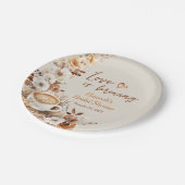 ラブ イズ ブルーイング コーヒー ブライダル シャワー ペーパープレート (アングル)