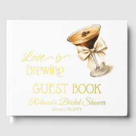 ラブ イズ ブルーイング ボウ エスプレッソ マーティニ ブライダル シャワー ゲストブック