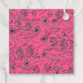 ラブ イズ ブルーミング ピンク＆ブラック フラワーブライダルシャワー フェイバータグ (裏面)