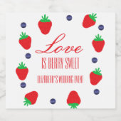 ラブ イズ ベリー スウィート フルーツ ブライダル シャワー スパークリングワインラベル (シングルラベル)